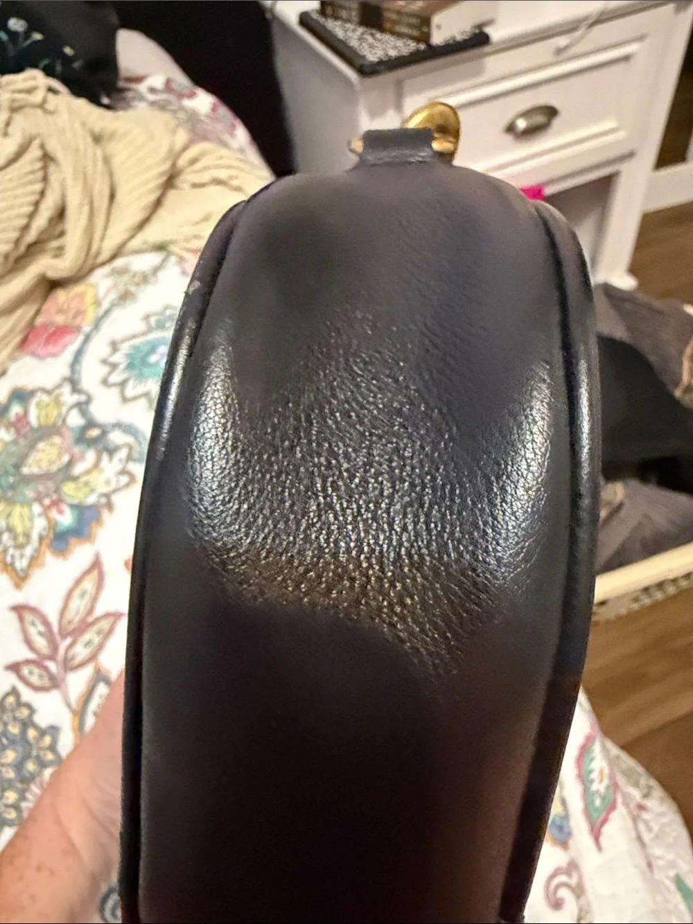 Etienne Aigner Black Leather Crossbody with Embossed 'A'